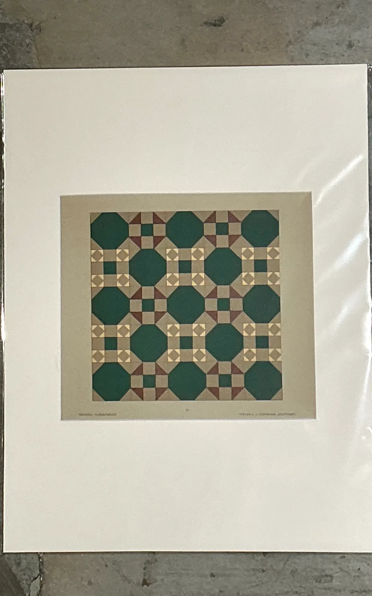 Vintage Geometric Tile Pattern Serigraph — additional photo 4