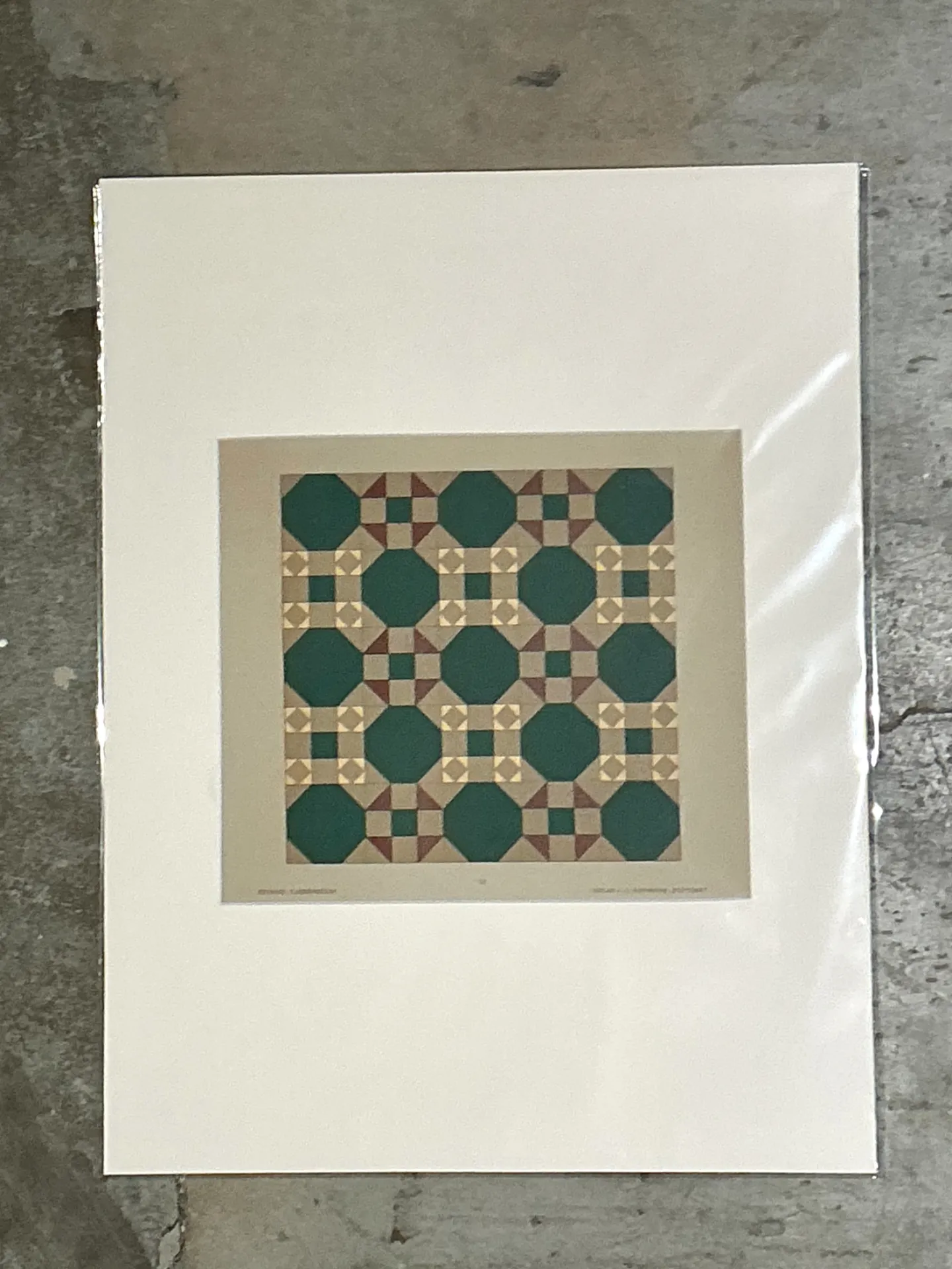 Vintage Geometric Tile Pattern Serigraph — additional photo 3