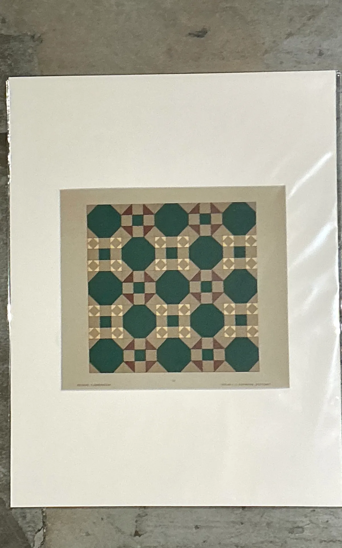 Vintage Geometric Tile Pattern Serigraph — additional photo 3