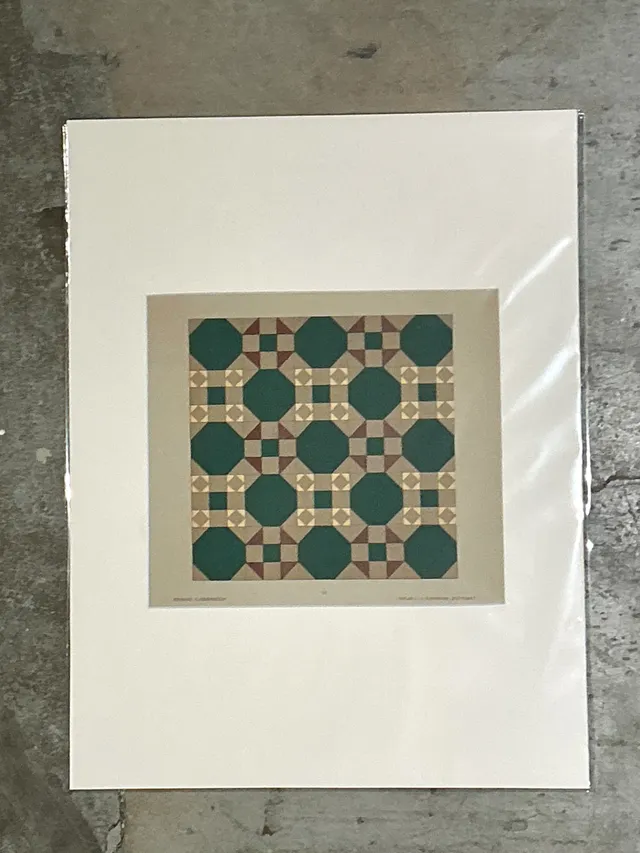 Vintage Geometric Tile Pattern Serigraph — additional photo 3