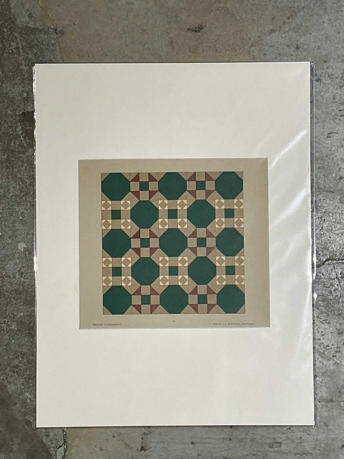 Vintage Geometric Tile Pattern Serigraph — additional photo 2