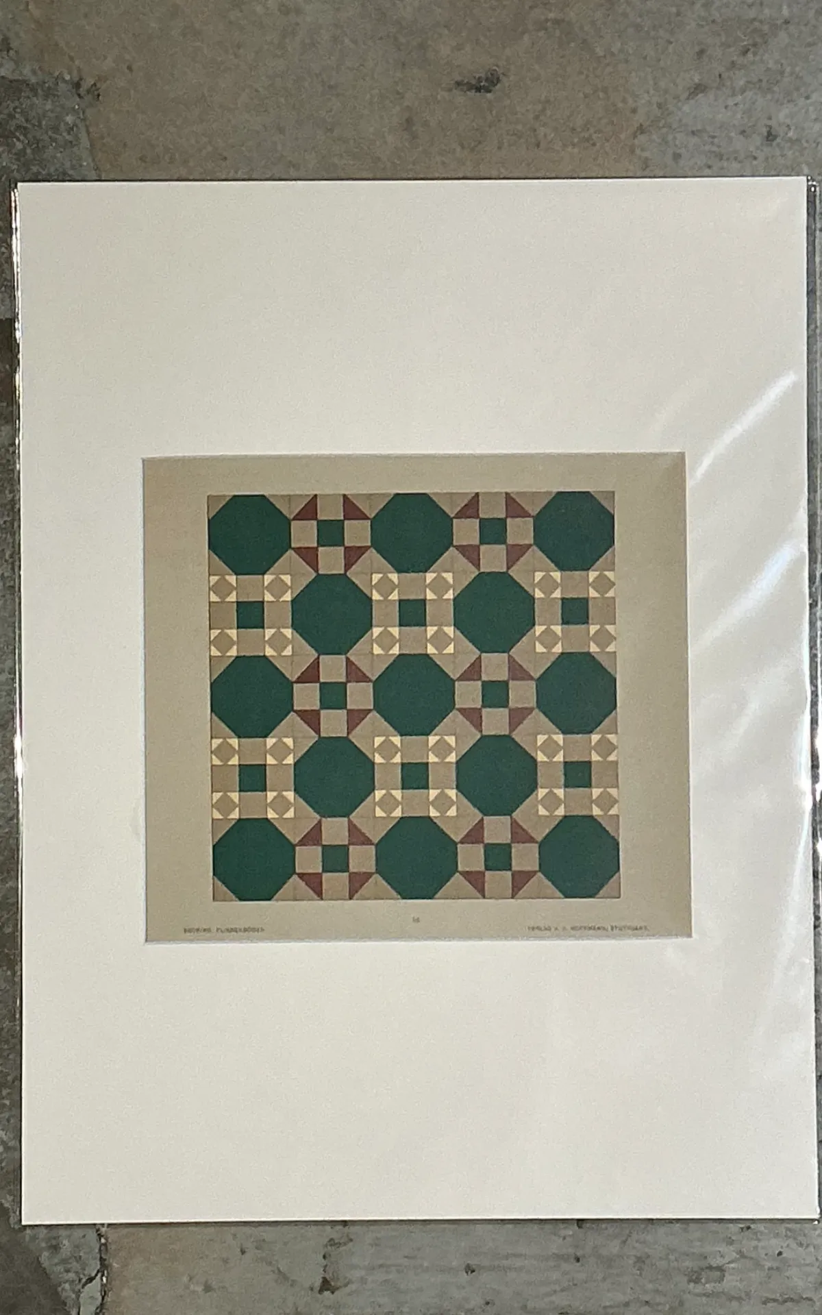 Vintage Geometric Tile Pattern Serigraph — additional photo 2