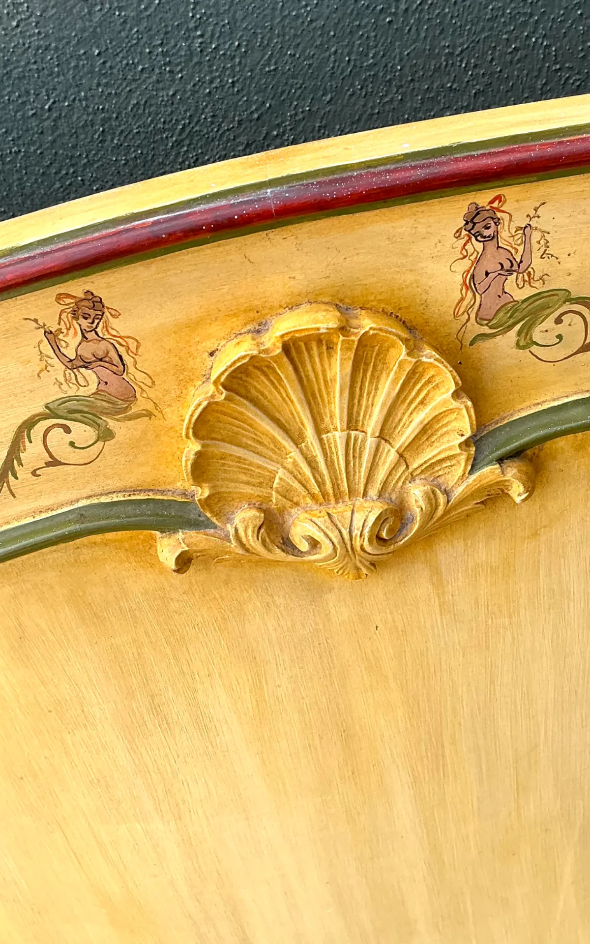 Vintage Hand-Painted Wood Queen Headboard — additional photo 3