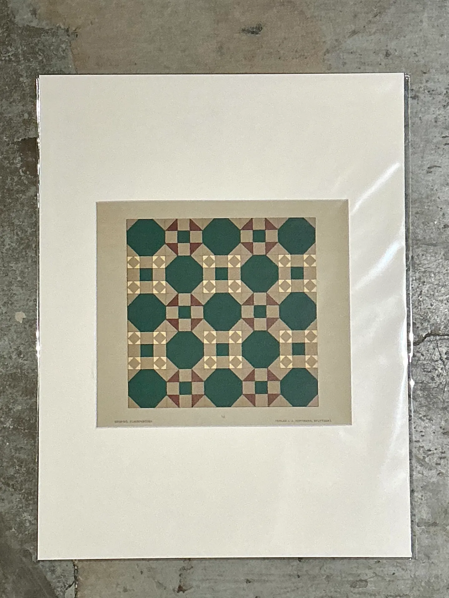 Vintage Geometric Tile Pattern Serigraph — additional photo 1
