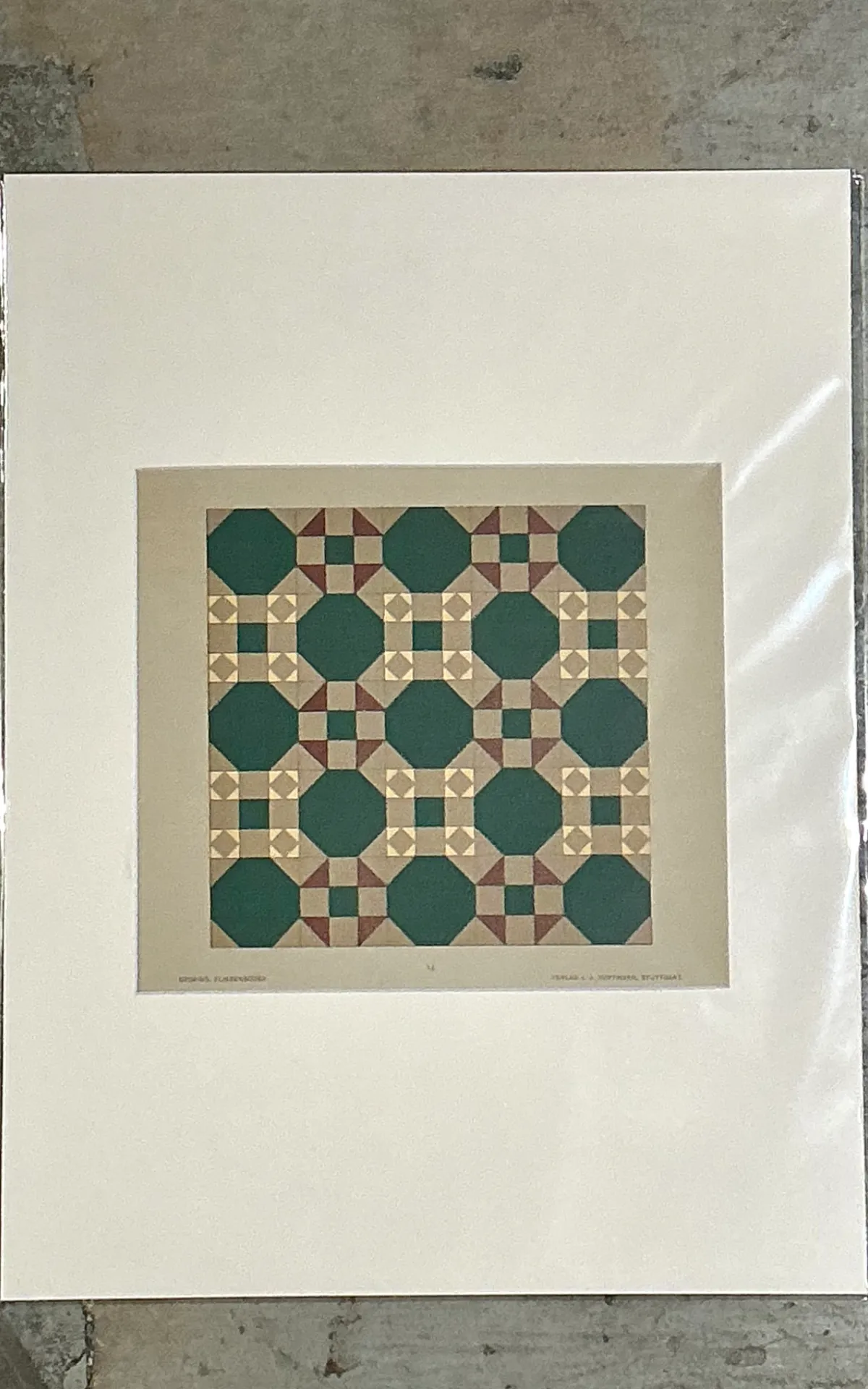 Vintage Geometric Tile Pattern Serigraph