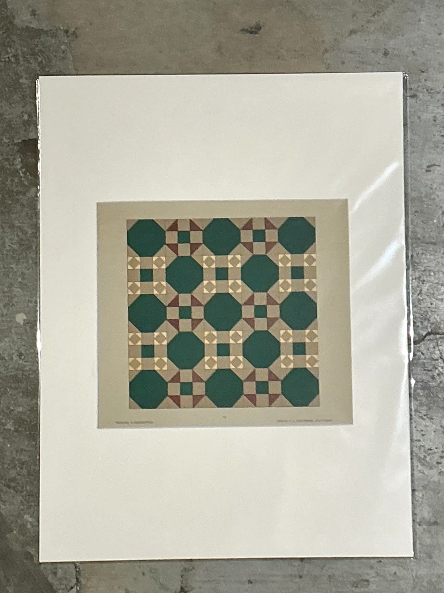 Vintage Geometric Tile Pattern Serigraph — additional photo 5