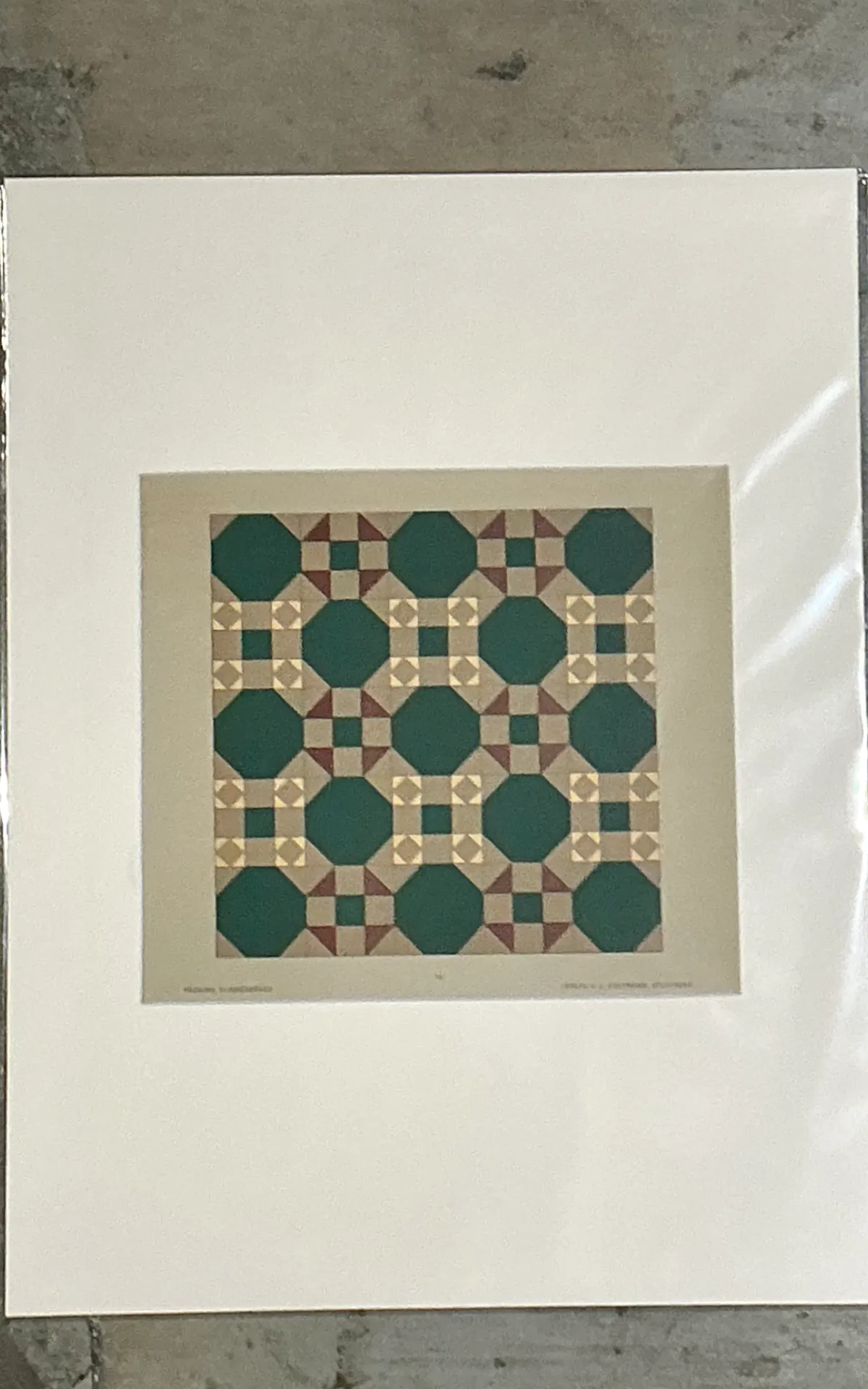 Vintage Geometric Tile Pattern Serigraph — additional photo 5