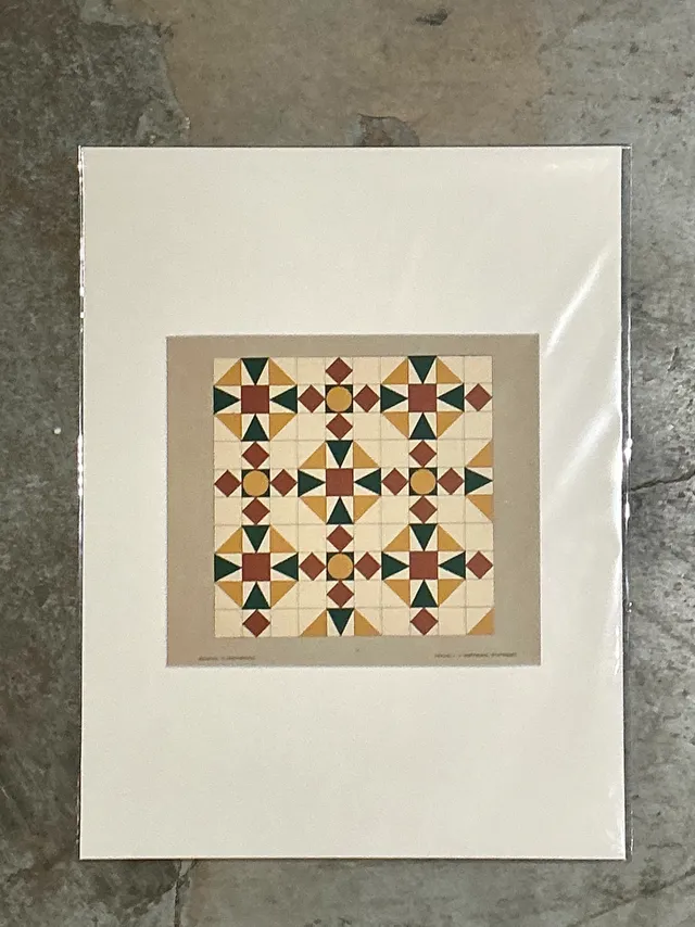 Vintage Geometric Tile Pattern Serigraph — additional photo 2