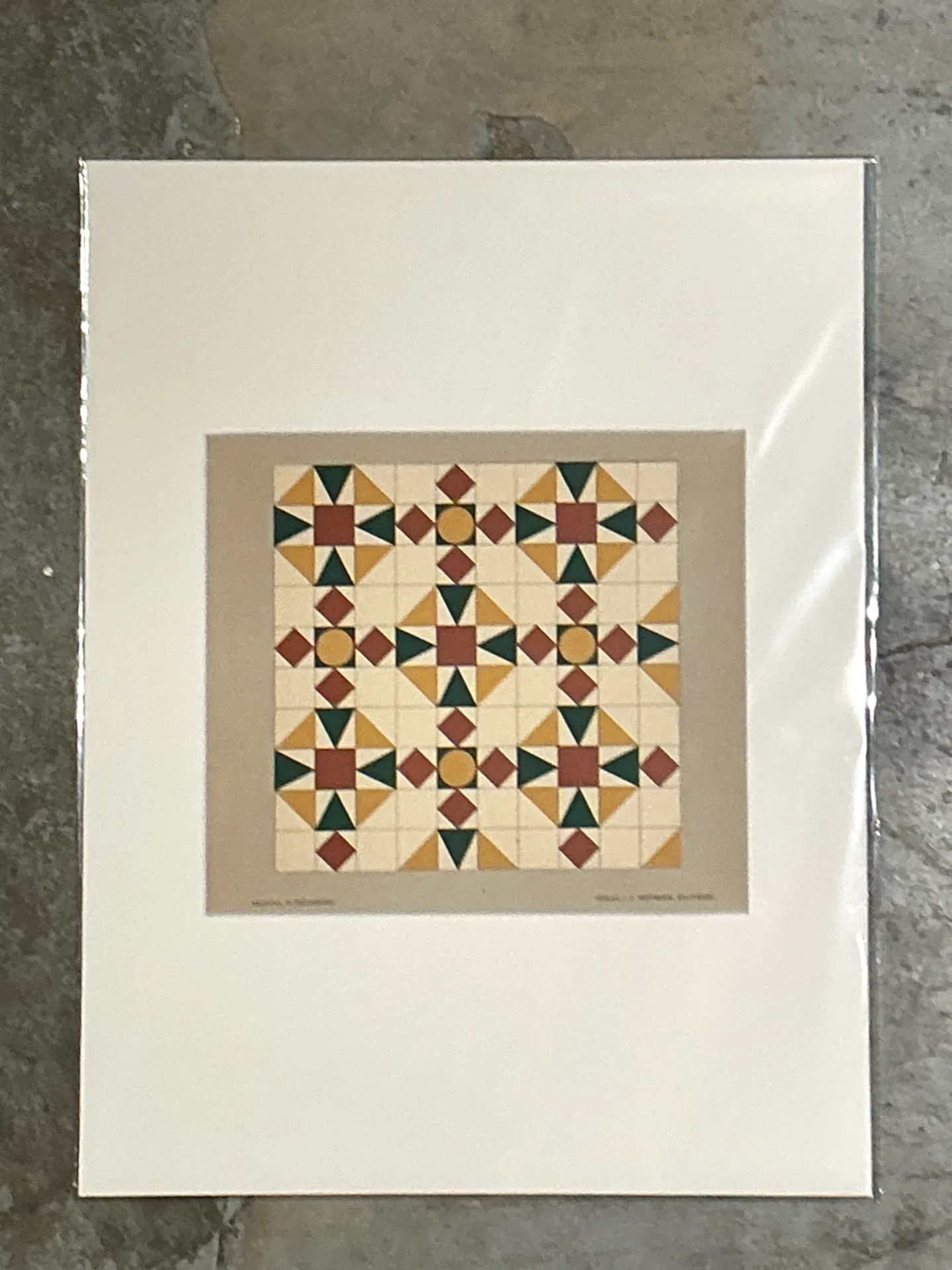 Vintage Geometric Tile Pattern Serigraph — additional photo 3