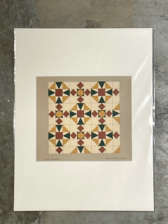 Vintage Geometric Tile Pattern Serigraph — additional photo 3
