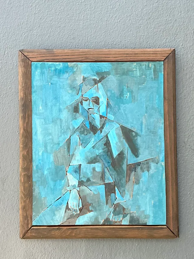 Vintage Abstract Cubist Painting — additional photo 5
