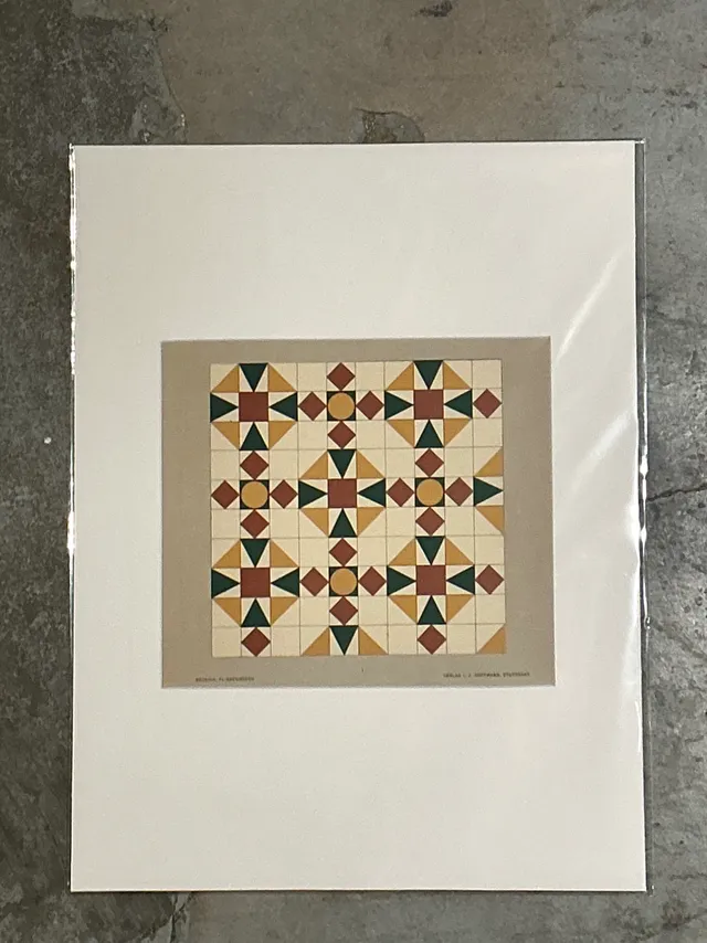 Vintage Geometric Tile Pattern Serigraph — additional photo 4