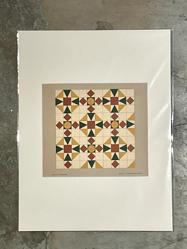 Vintage Geometric Tile Pattern Serigraph — additional photo 1