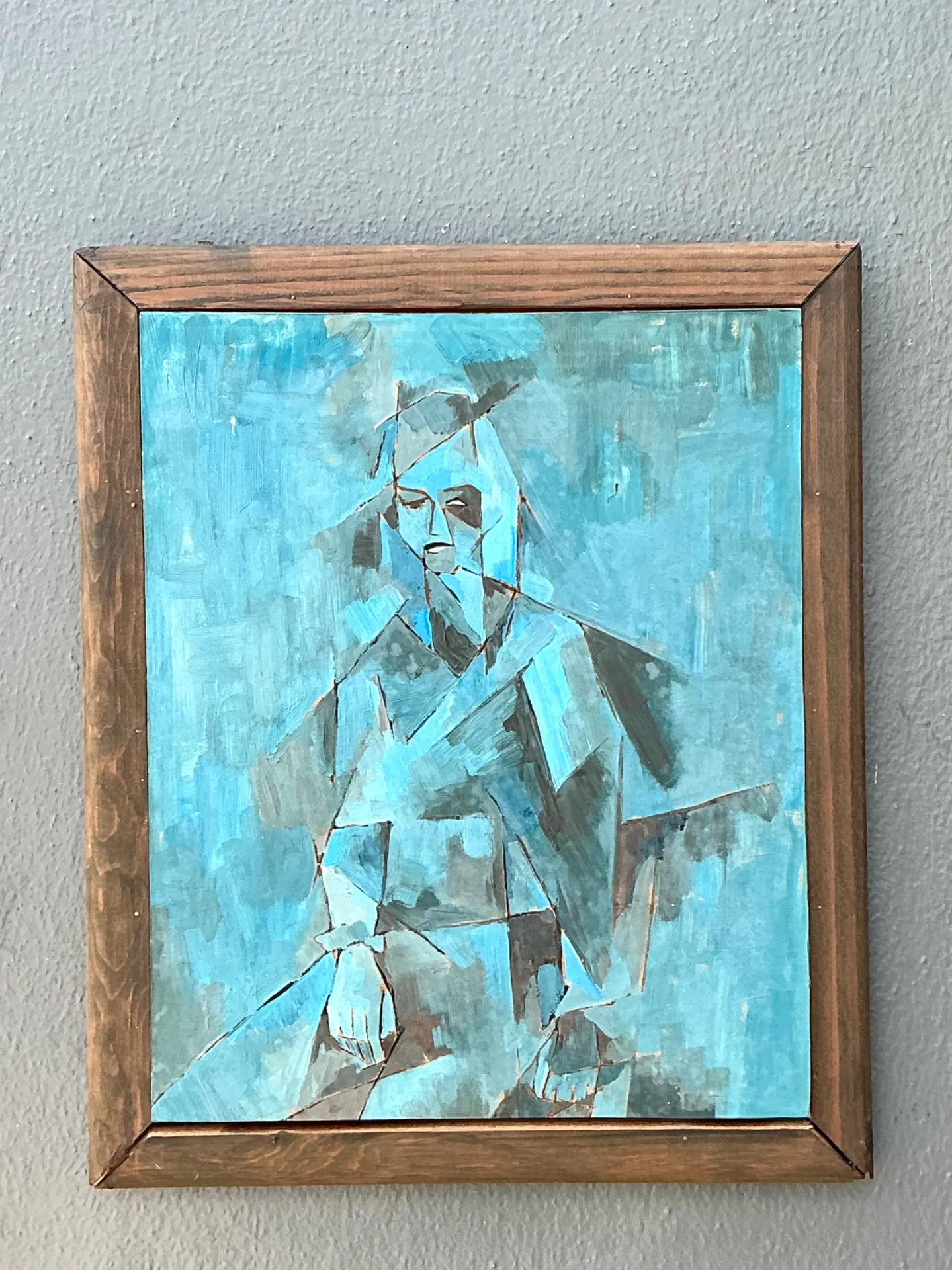 Vintage Abstract Cubist Painting — additional photo 3