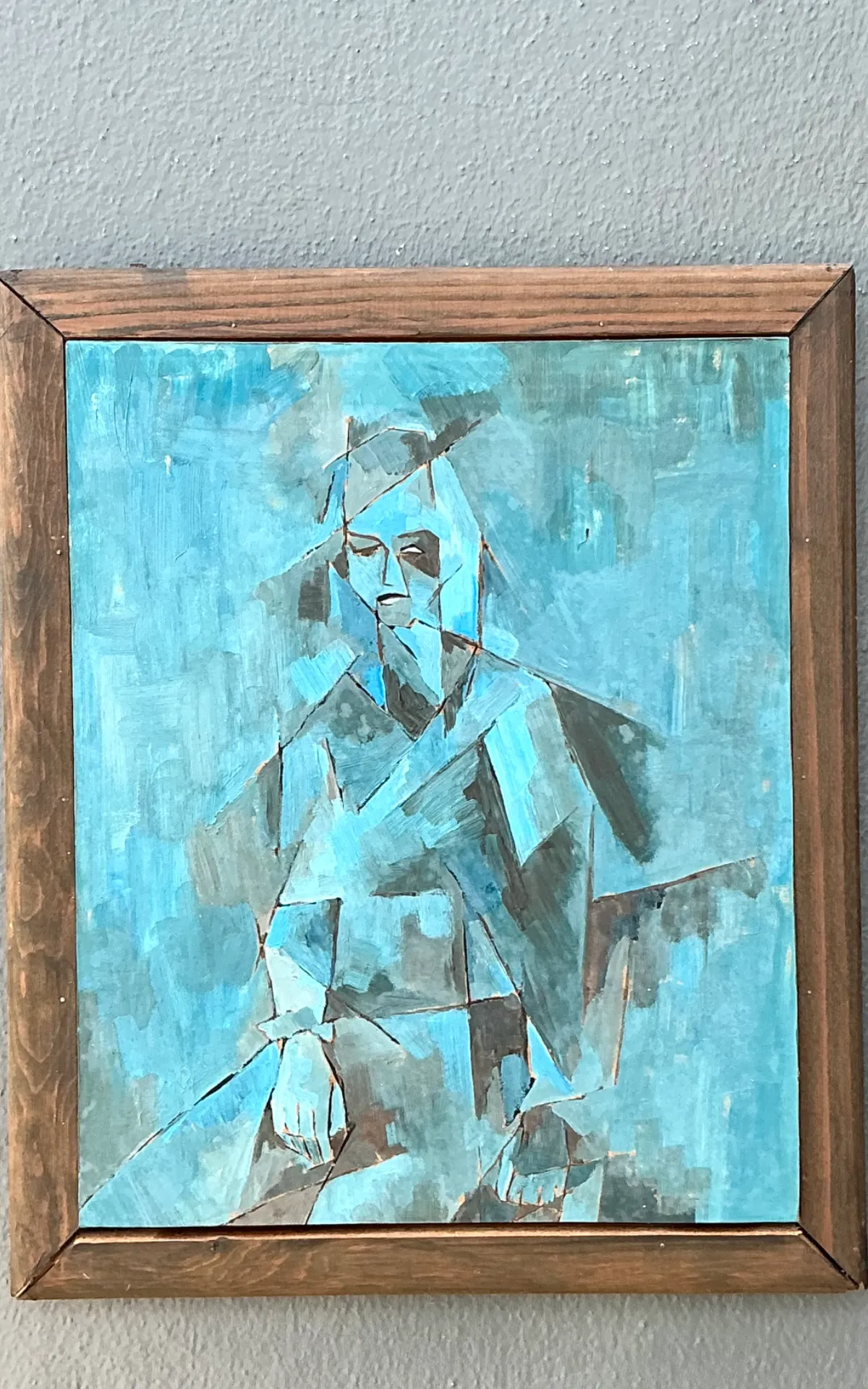 Vintage Abstract Cubist Painting — additional photo 3