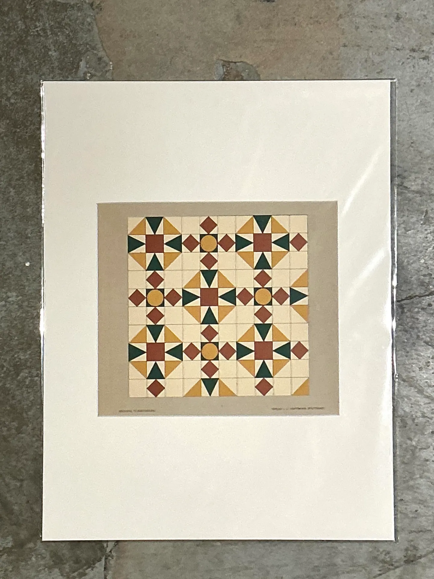 Vintage Geometric Tile Pattern Serigraph — additional photo 5