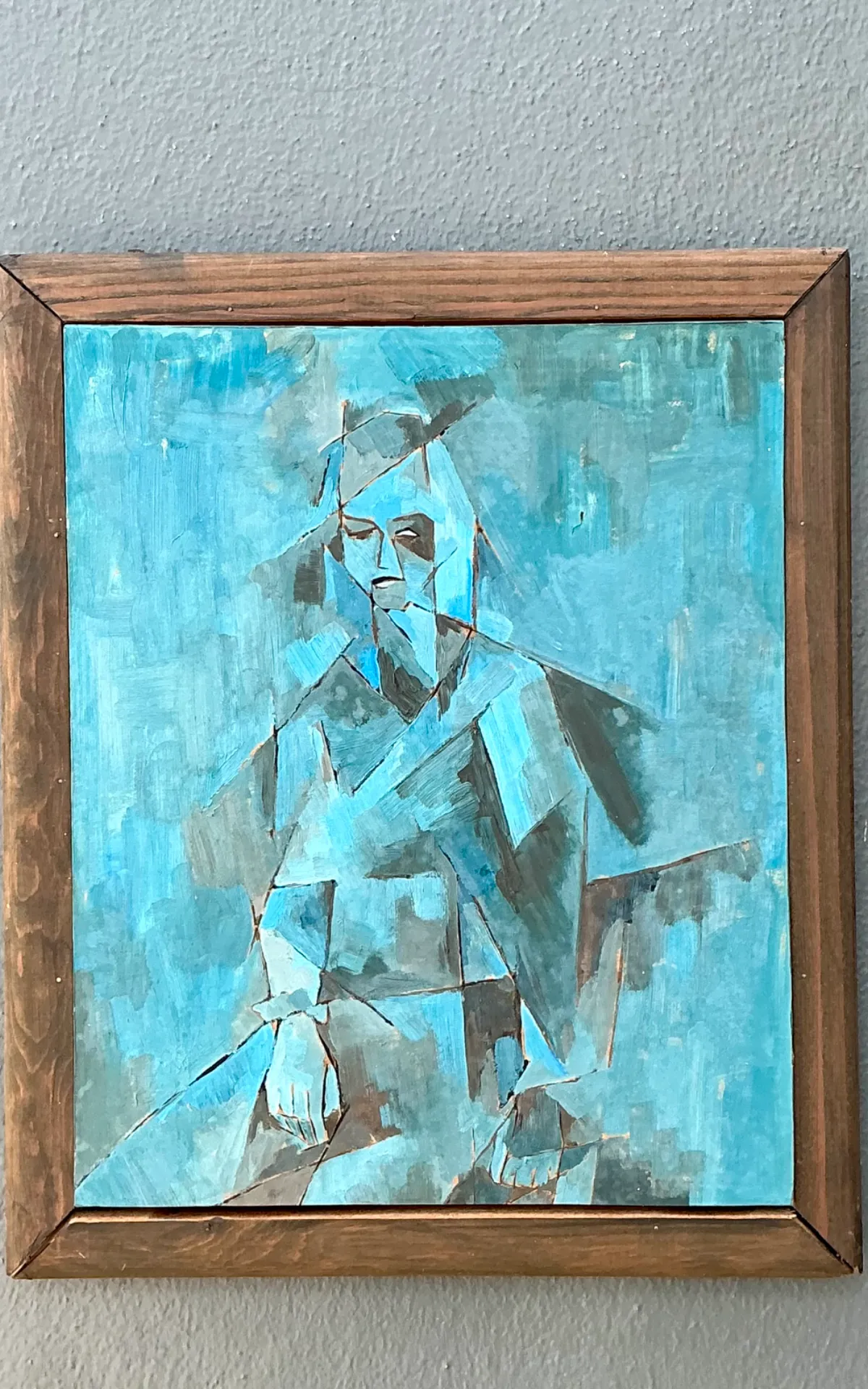 Vintage Abstract Cubist Painting