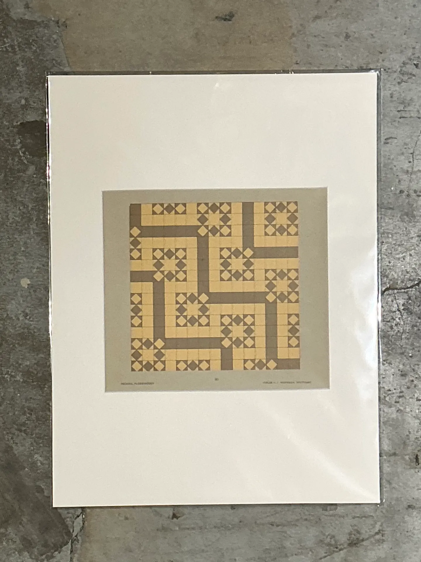 Vintage Geometric Tile Pattern Serigraph — additional photo 4
