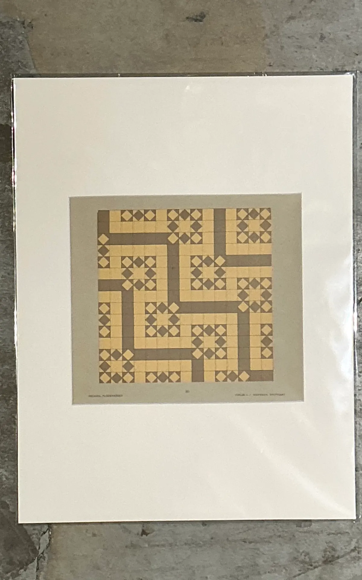 Vintage Geometric Tile Pattern Serigraph — additional photo 4