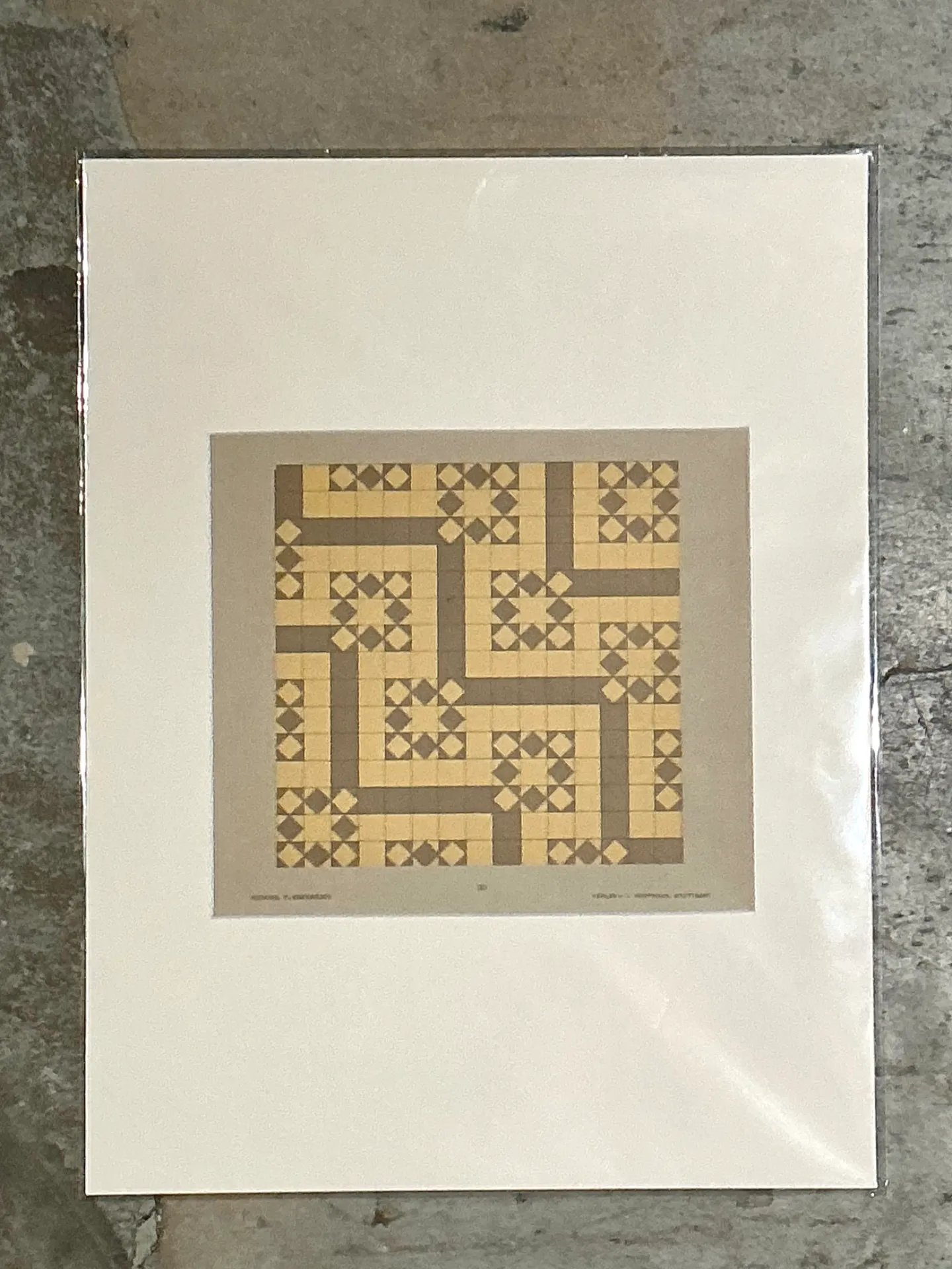 Vintage Geometric Tile Pattern Serigraph — additional photo 3