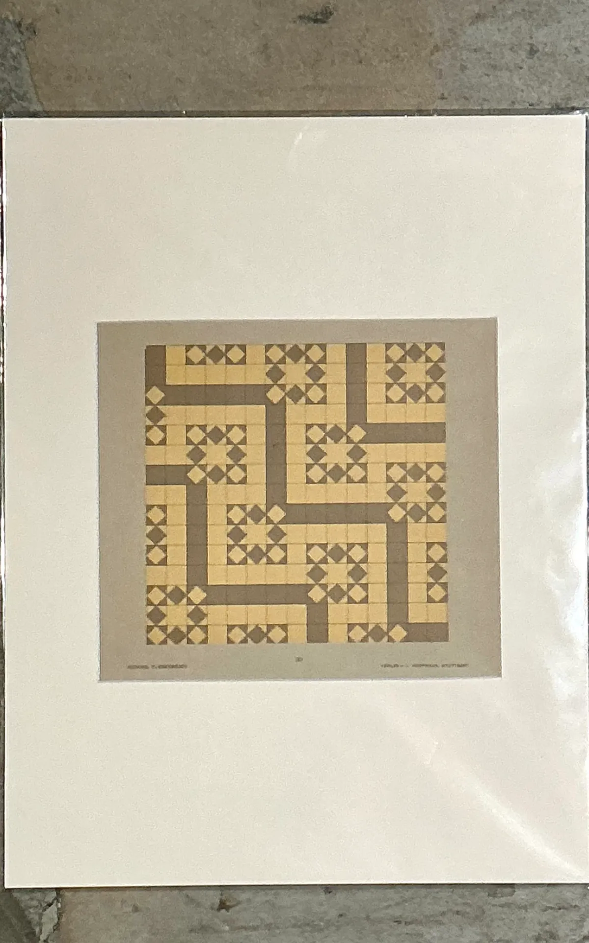 Vintage Geometric Tile Pattern Serigraph — additional photo 3