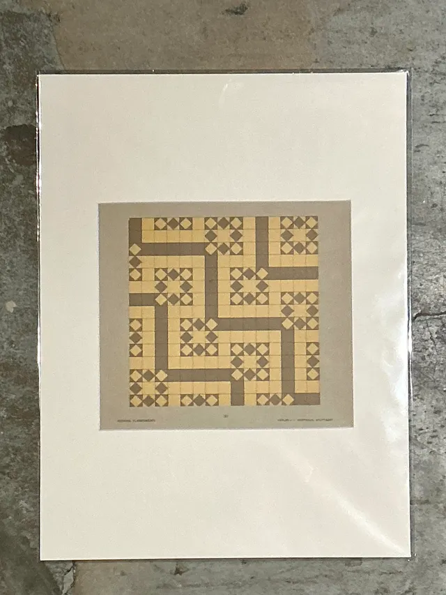 Vintage Geometric Tile Pattern Serigraph — additional photo 3