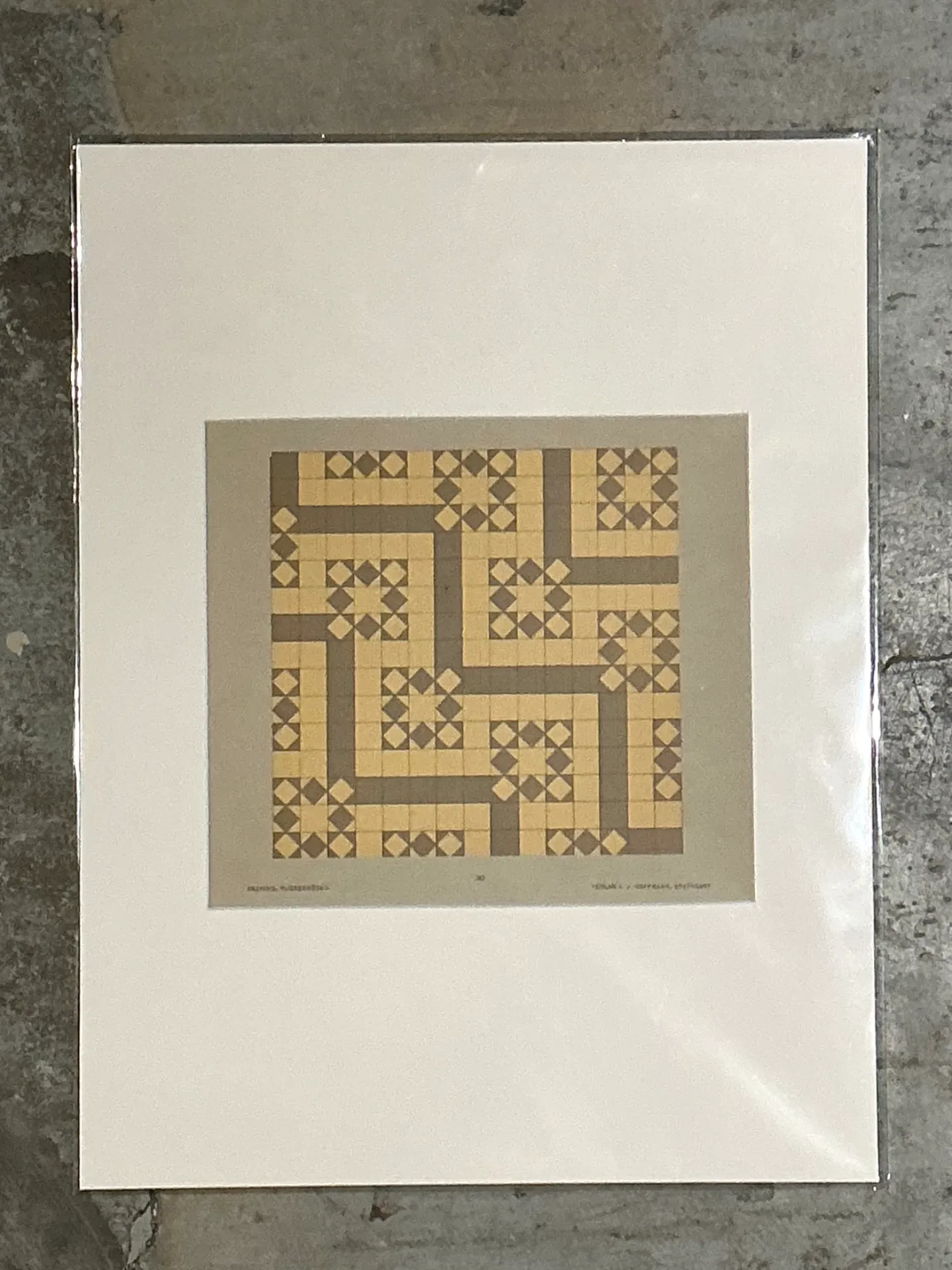 Vintage Geometric Tile Pattern Serigraph — additional photo 2