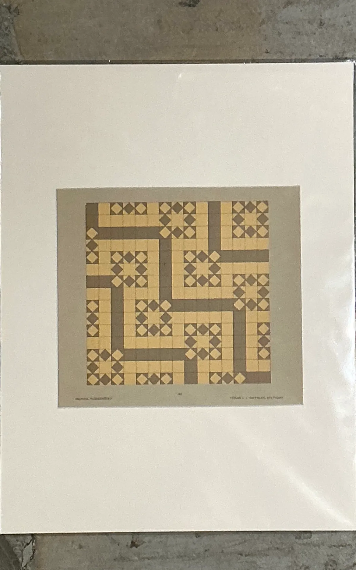 Vintage Geometric Tile Pattern Serigraph — additional photo 2