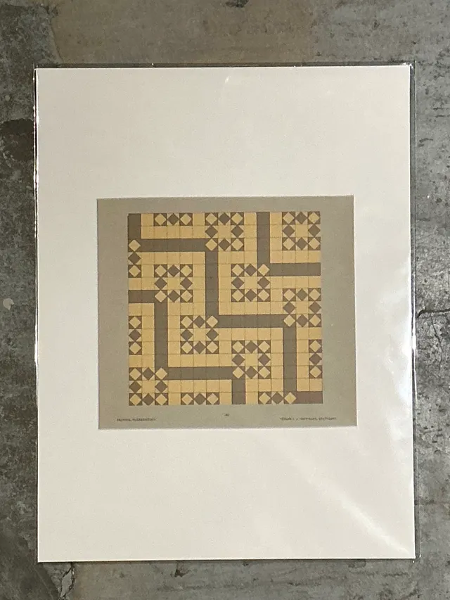 Vintage Geometric Tile Pattern Serigraph — additional photo 2