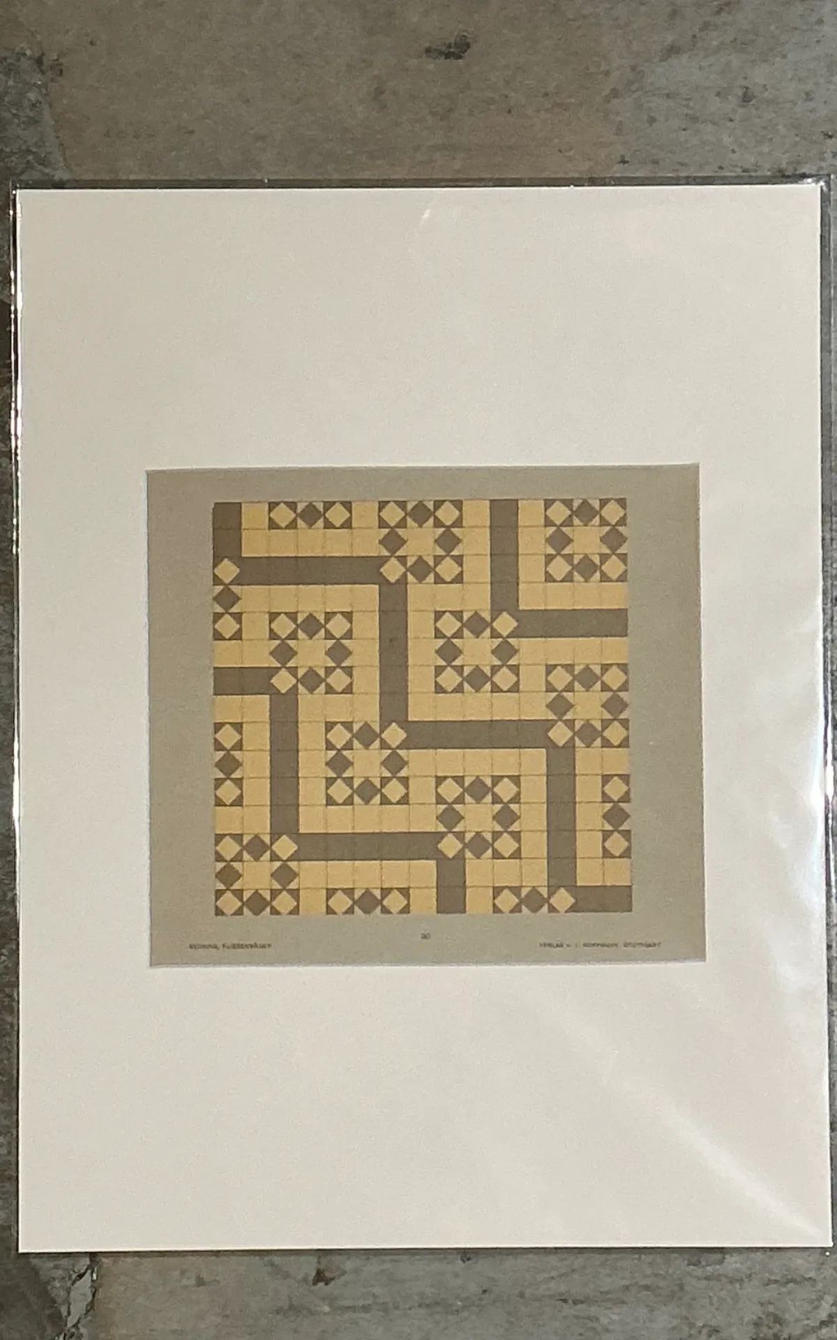 Vintage Geometric Tile Pattern Serigraph