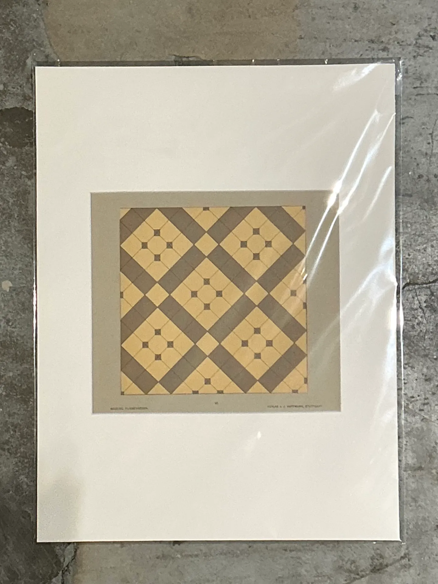 Vintage Geometric Tile Pattern Serigraph — additional photo 6