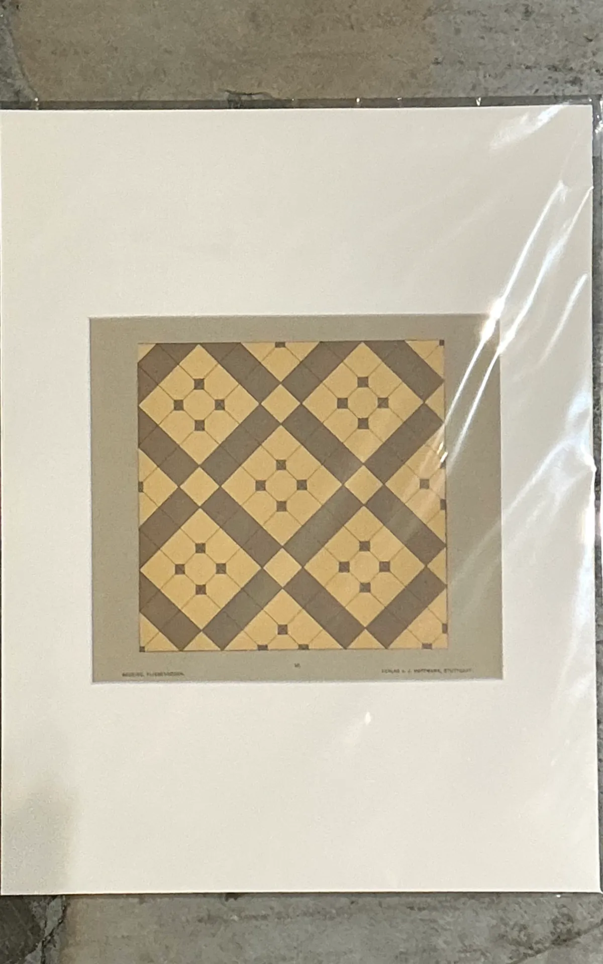 Vintage Geometric Tile Pattern Serigraph — additional photo 6