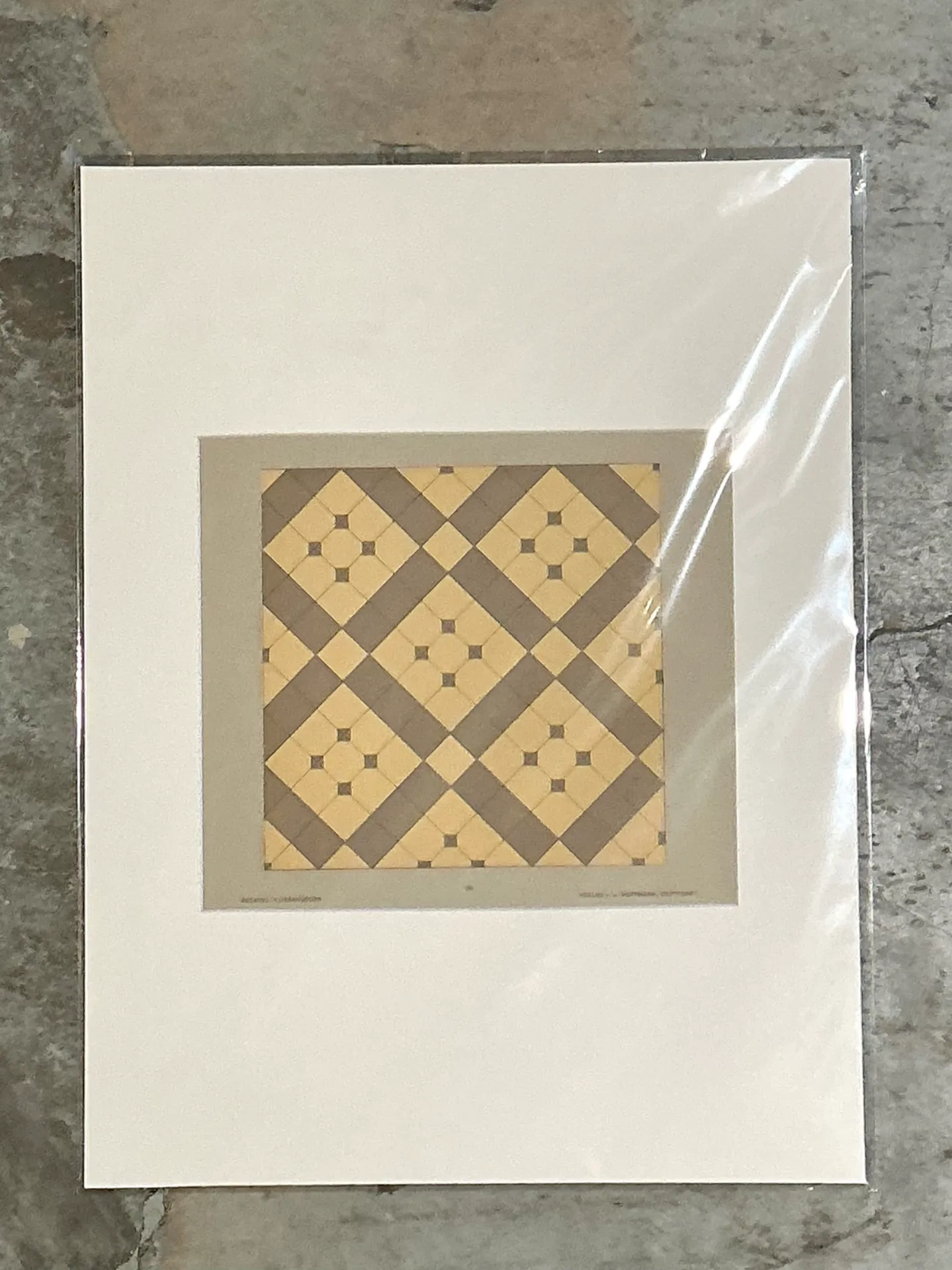 Vintage Geometric Tile Pattern Serigraph — additional photo 1