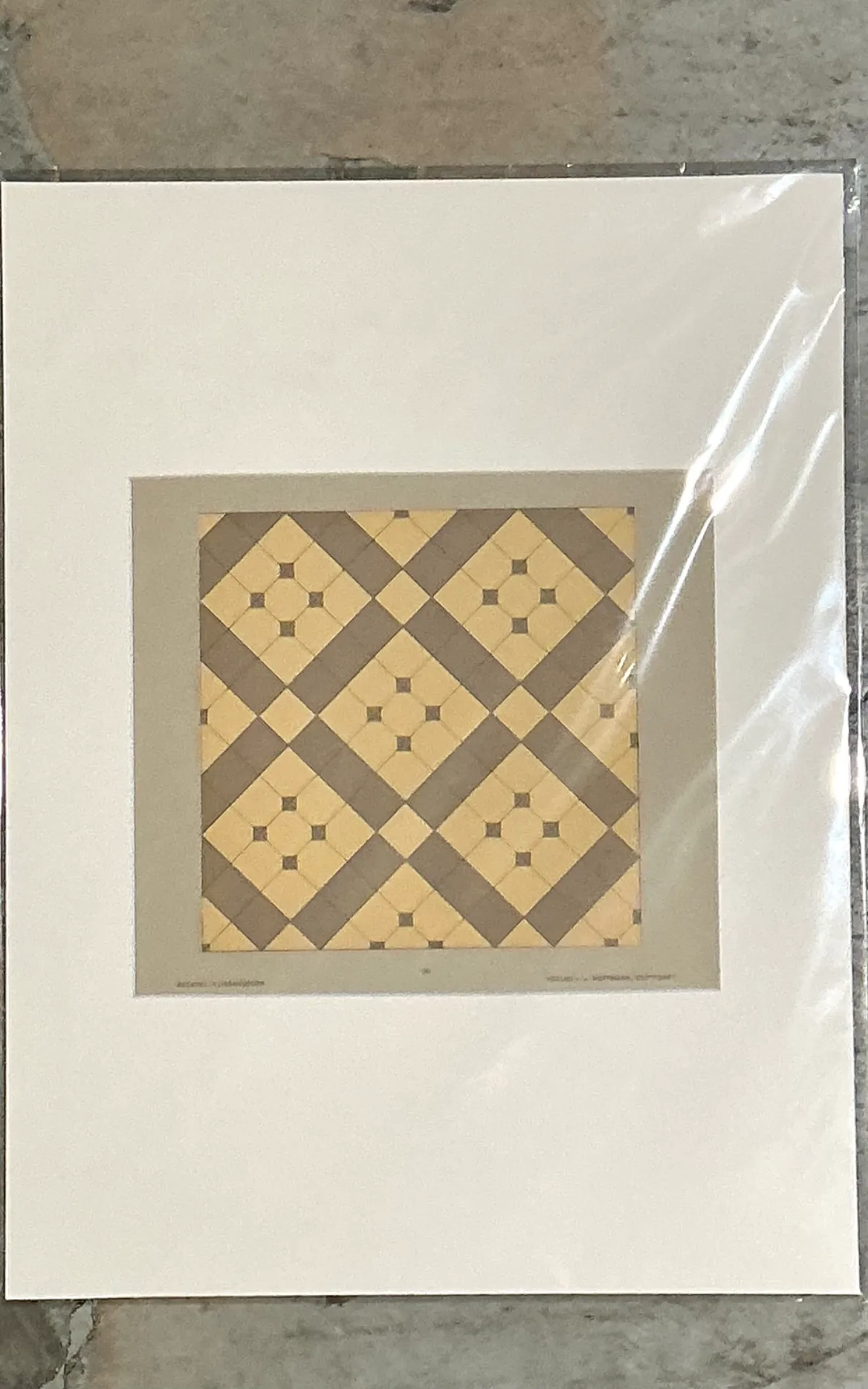 Vintage Geometric Tile Pattern Serigraph