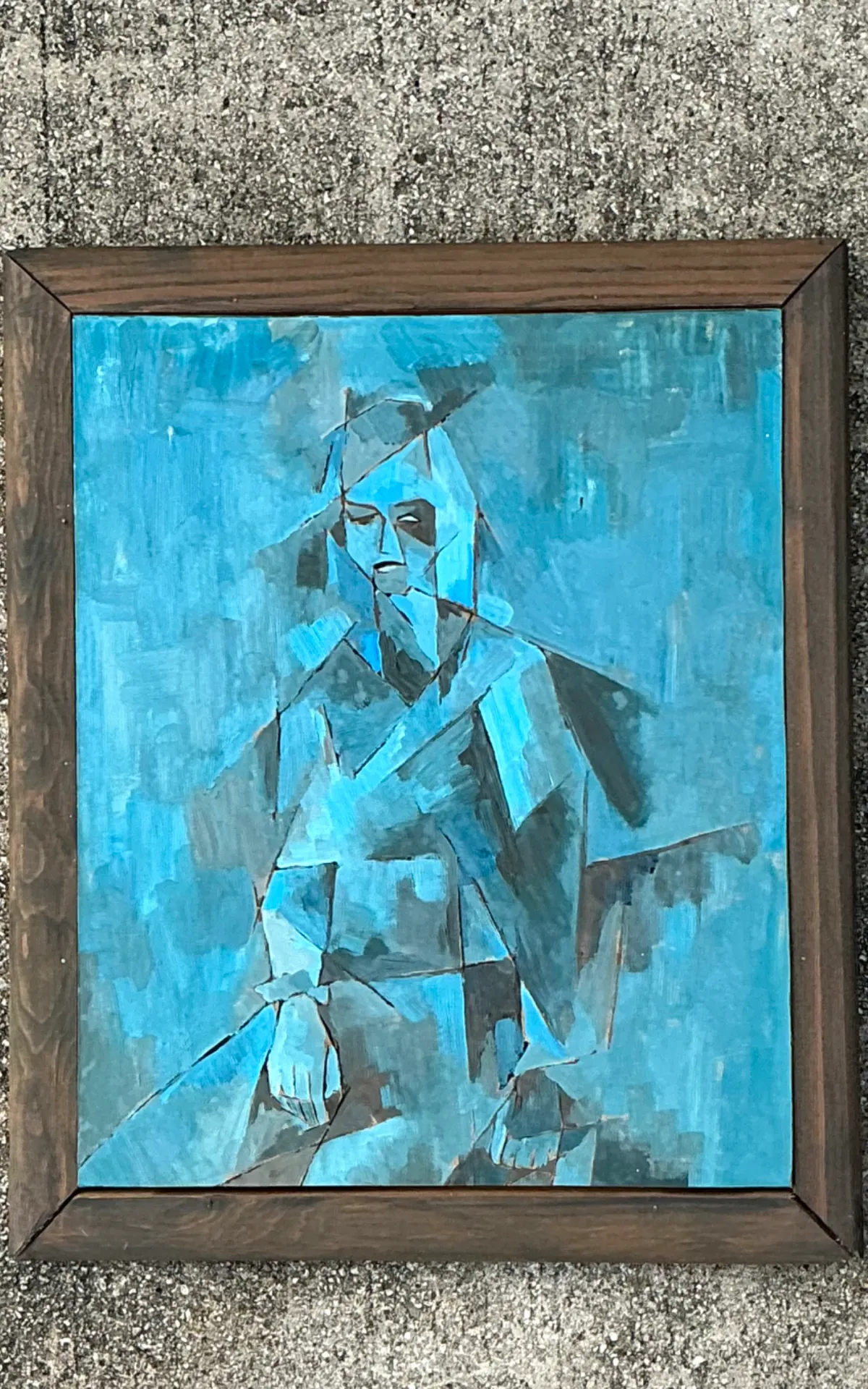 Vintage Abstract Cubist Painting — additional photo 7