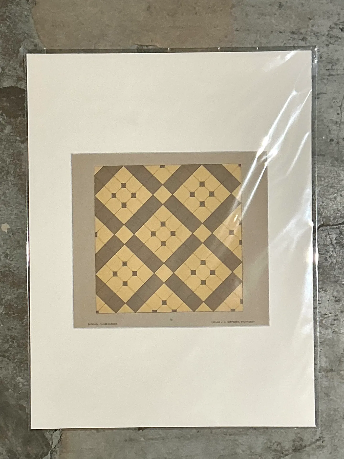 Vintage Geometric Tile Pattern Serigraph — additional photo 2