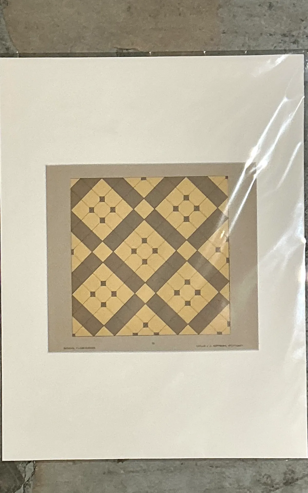 Vintage Geometric Tile Pattern Serigraph — additional photo 2