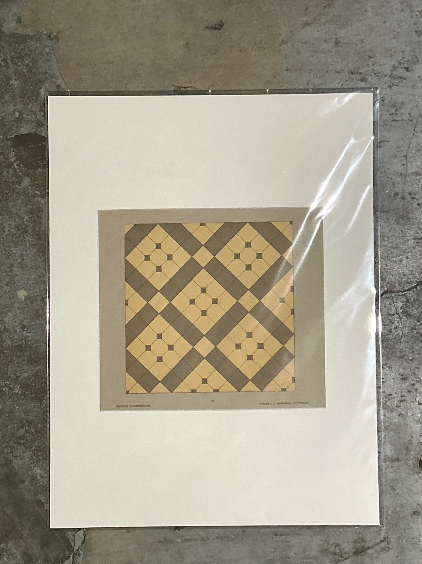 Vintage Geometric Tile Pattern Serigraph — additional photo 3