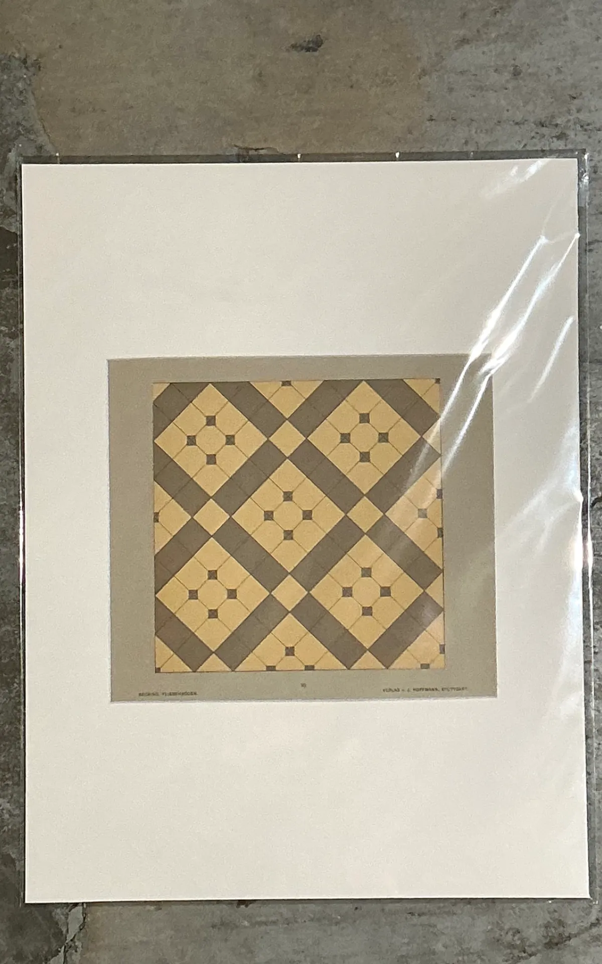 Vintage Geometric Tile Pattern Serigraph — additional photo 3
