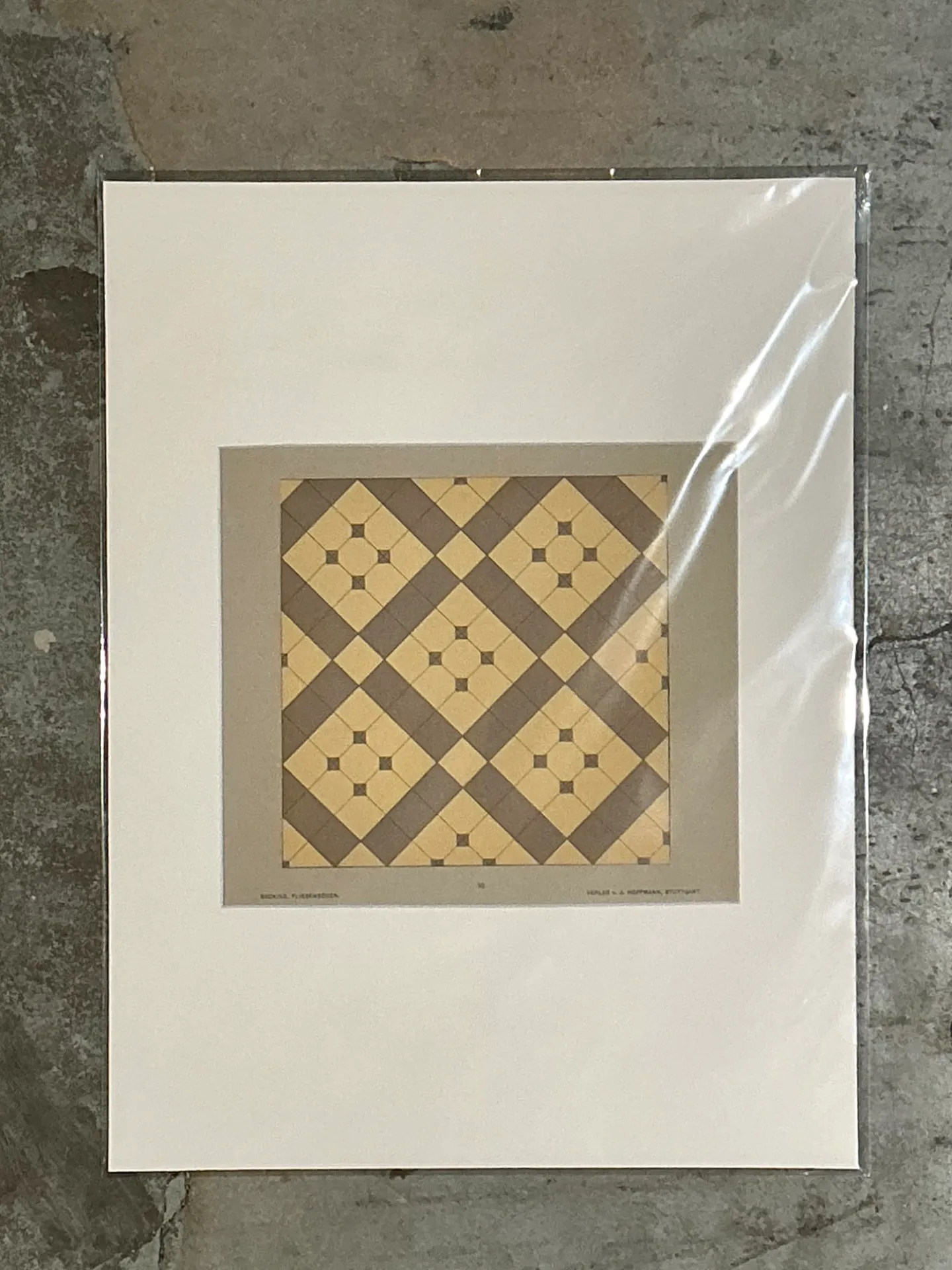 Vintage Geometric Tile Pattern Serigraph — additional photo 4