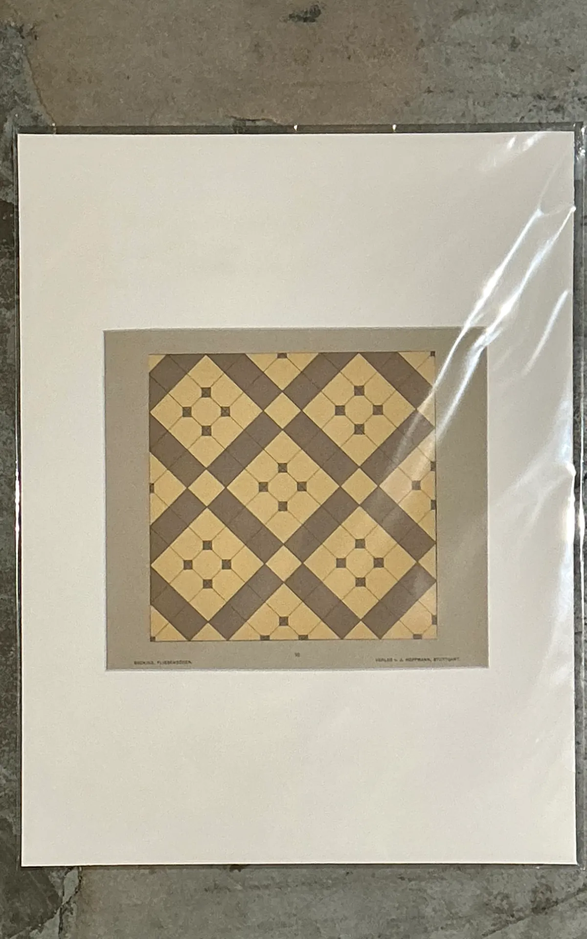 Vintage Geometric Tile Pattern Serigraph — additional photo 4