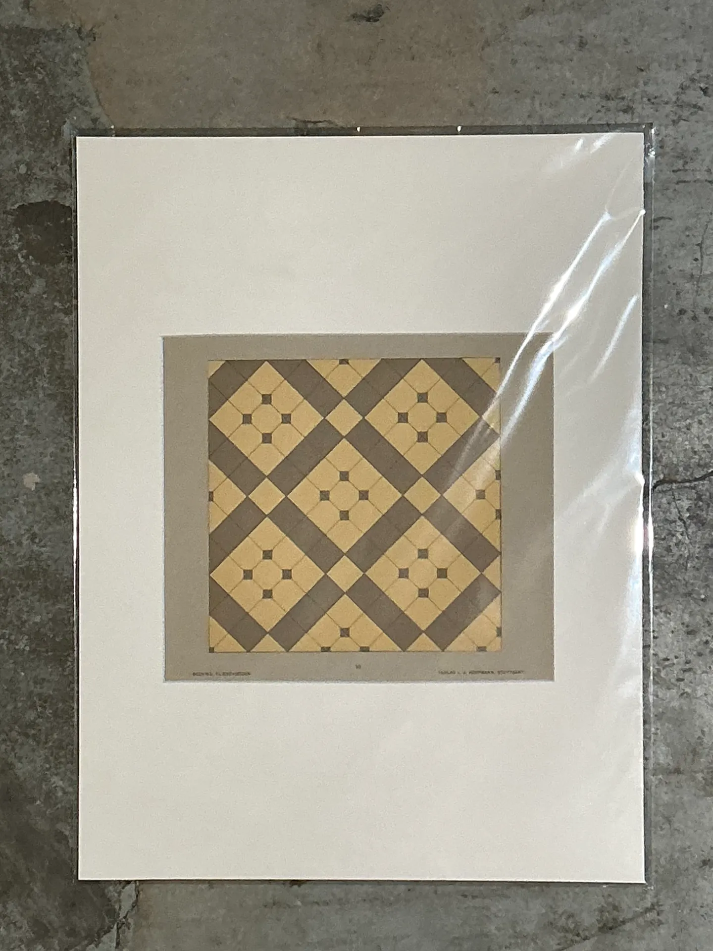 Vintage Geometric Tile Pattern Serigraph — additional photo 5