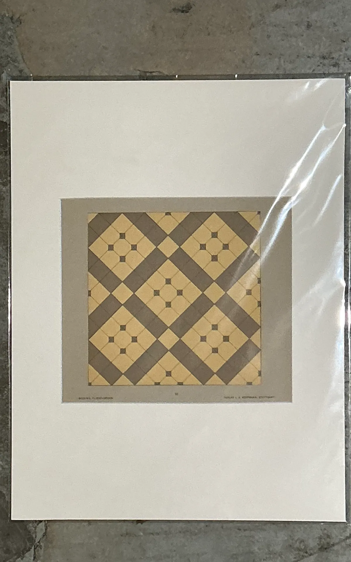 Vintage Geometric Tile Pattern Serigraph — additional photo 5
