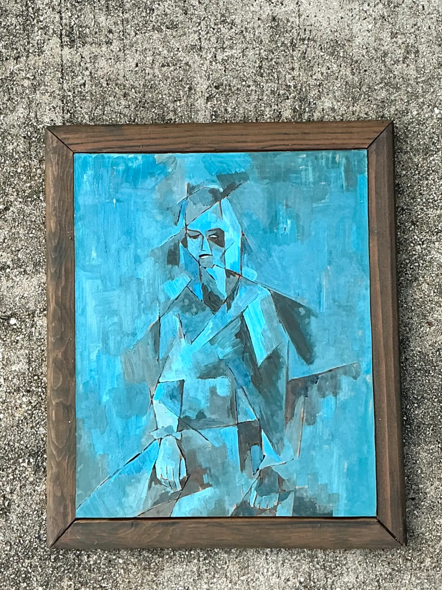 Vintage Abstract Cubist Painting — additional photo 2
