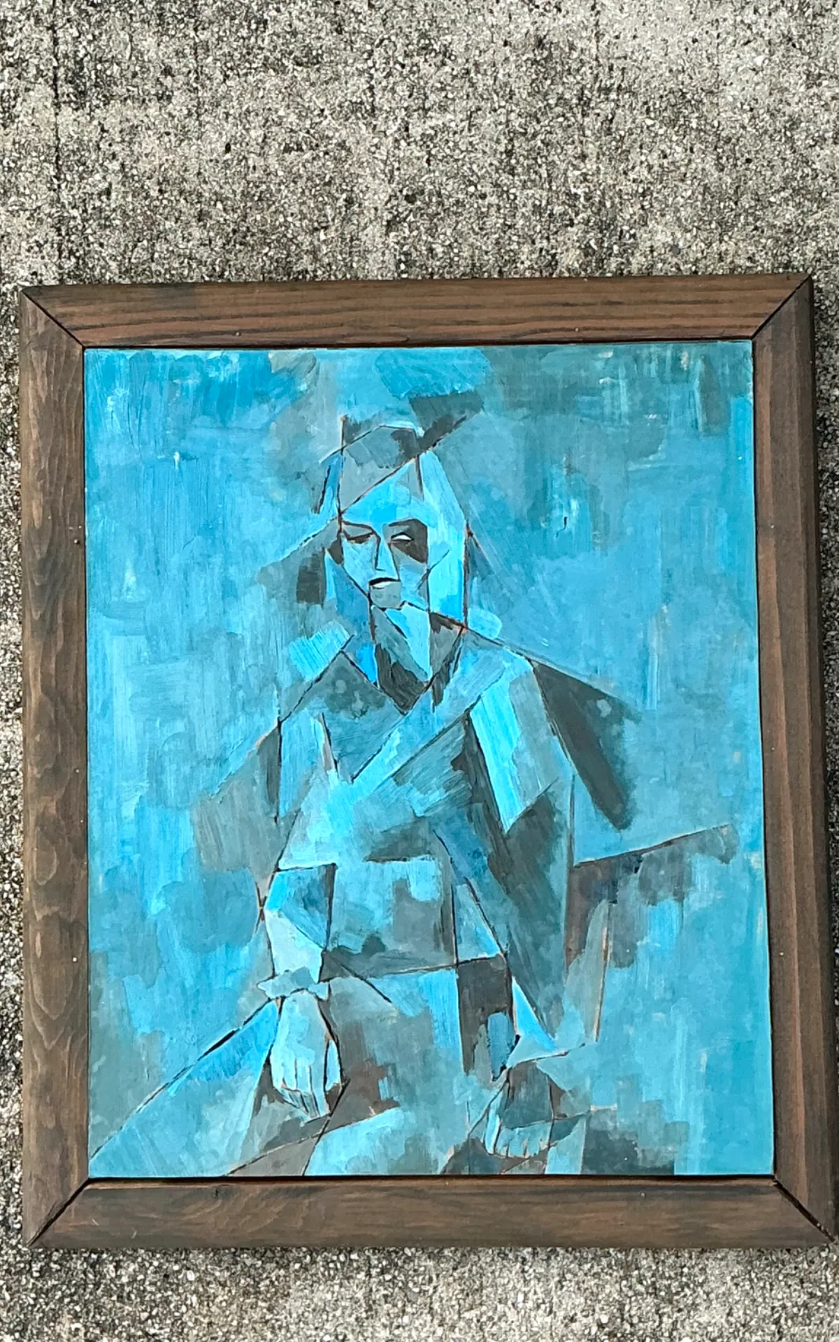 Vintage Abstract Cubist Painting — additional photo 2