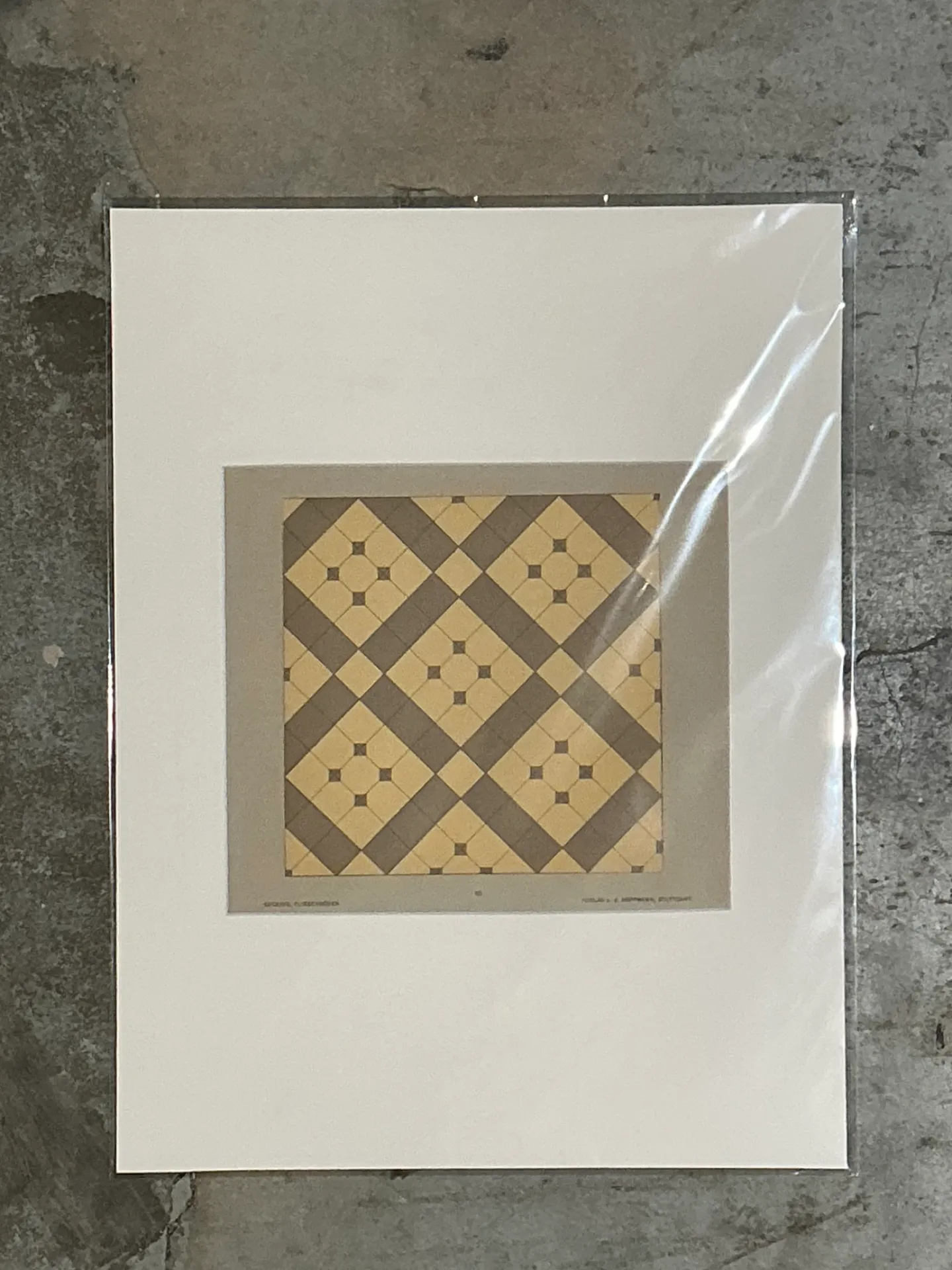 Vintage Geometric Tile Pattern Serigraph — additional photo 7