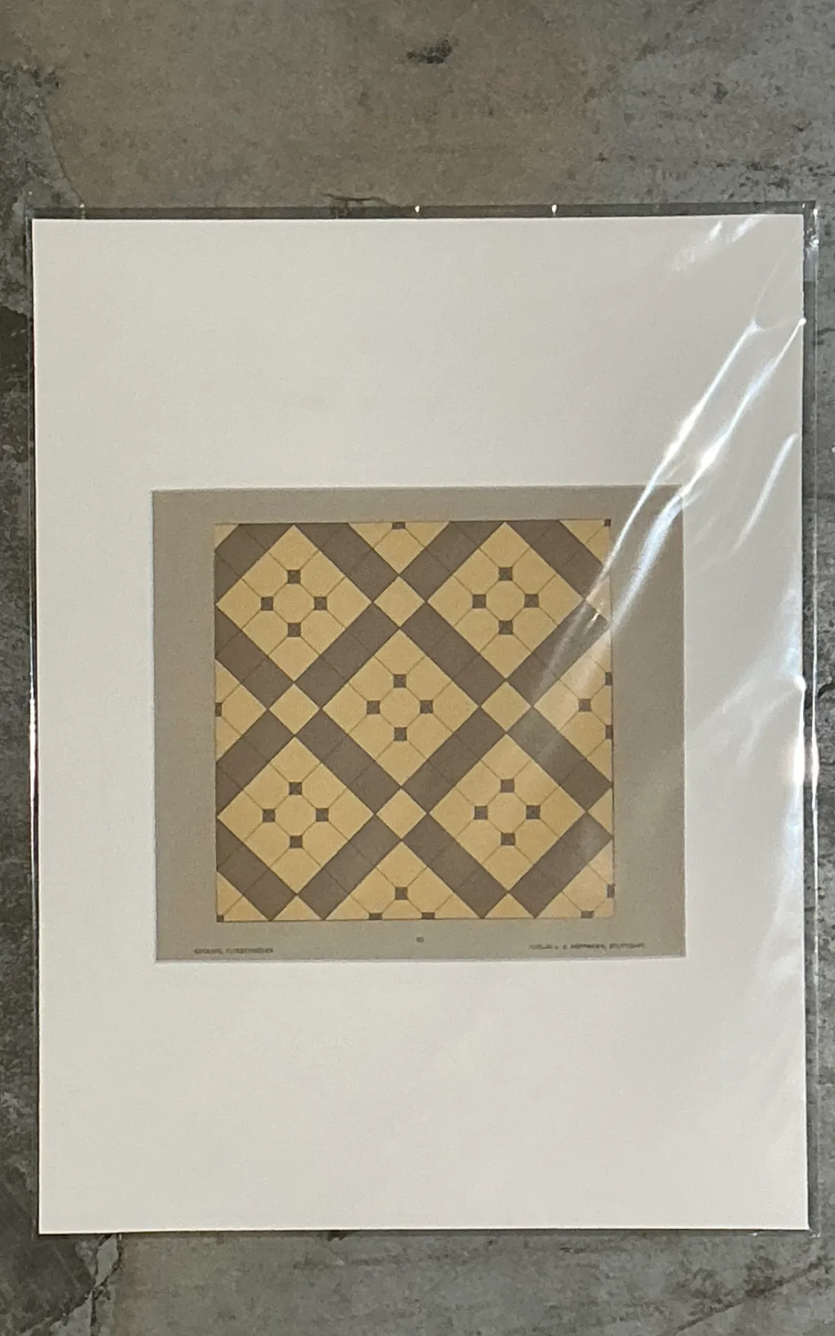 Vintage Geometric Tile Pattern Serigraph — additional photo 7