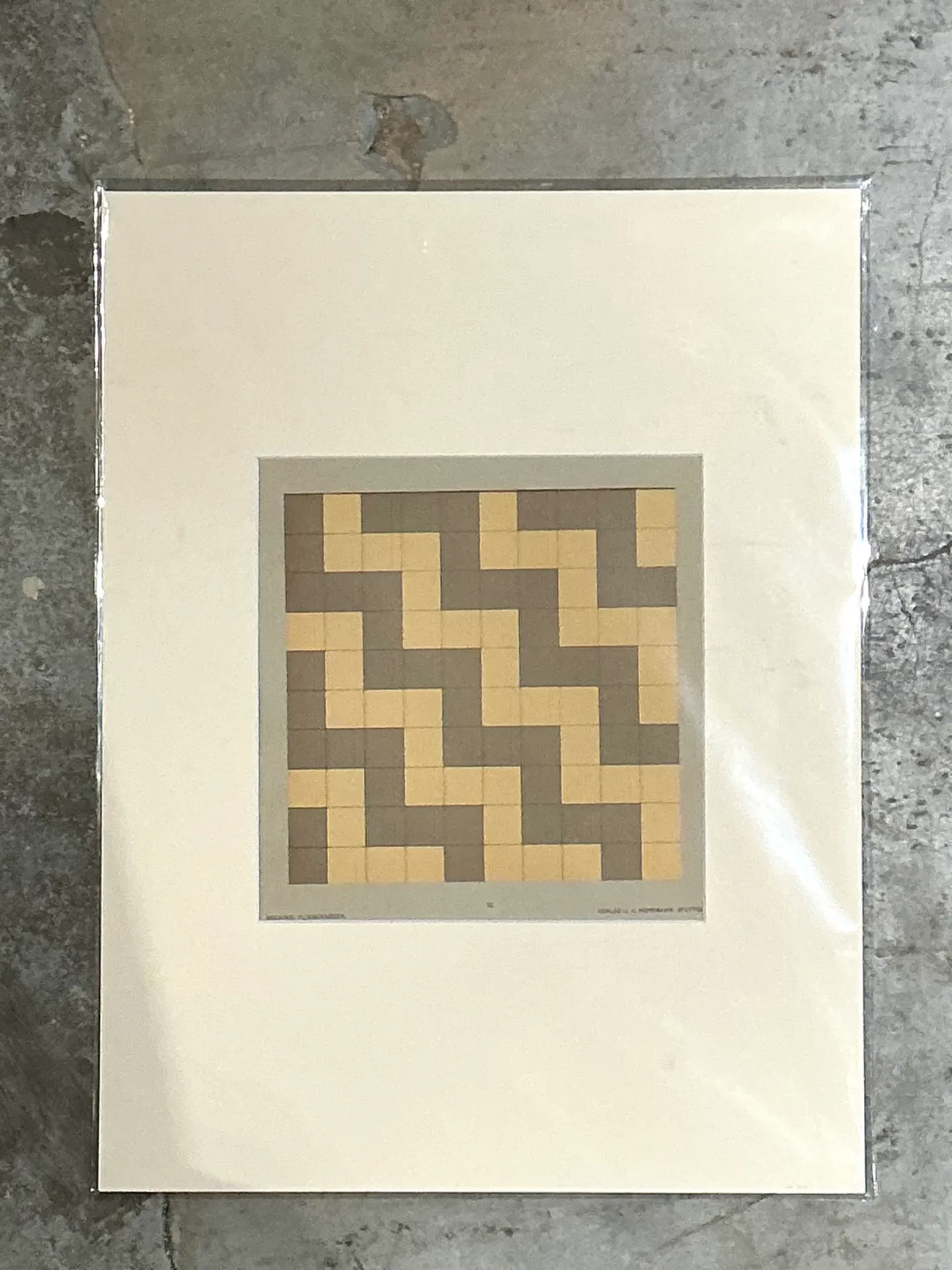 Vintage Geometric Tile Pattern Serigraph — additional photo 3