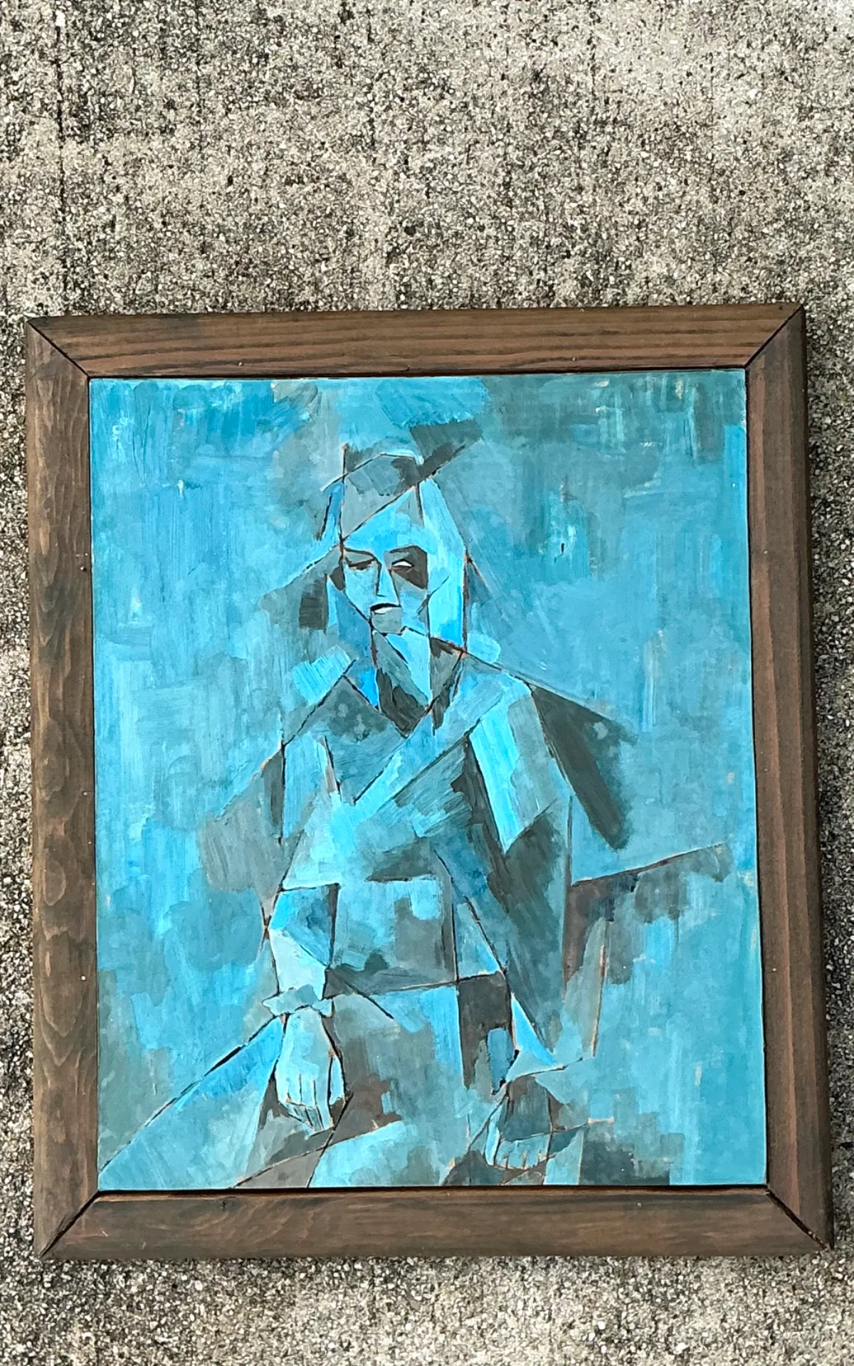 Vintage Abstract Cubist Painting — additional photo 6