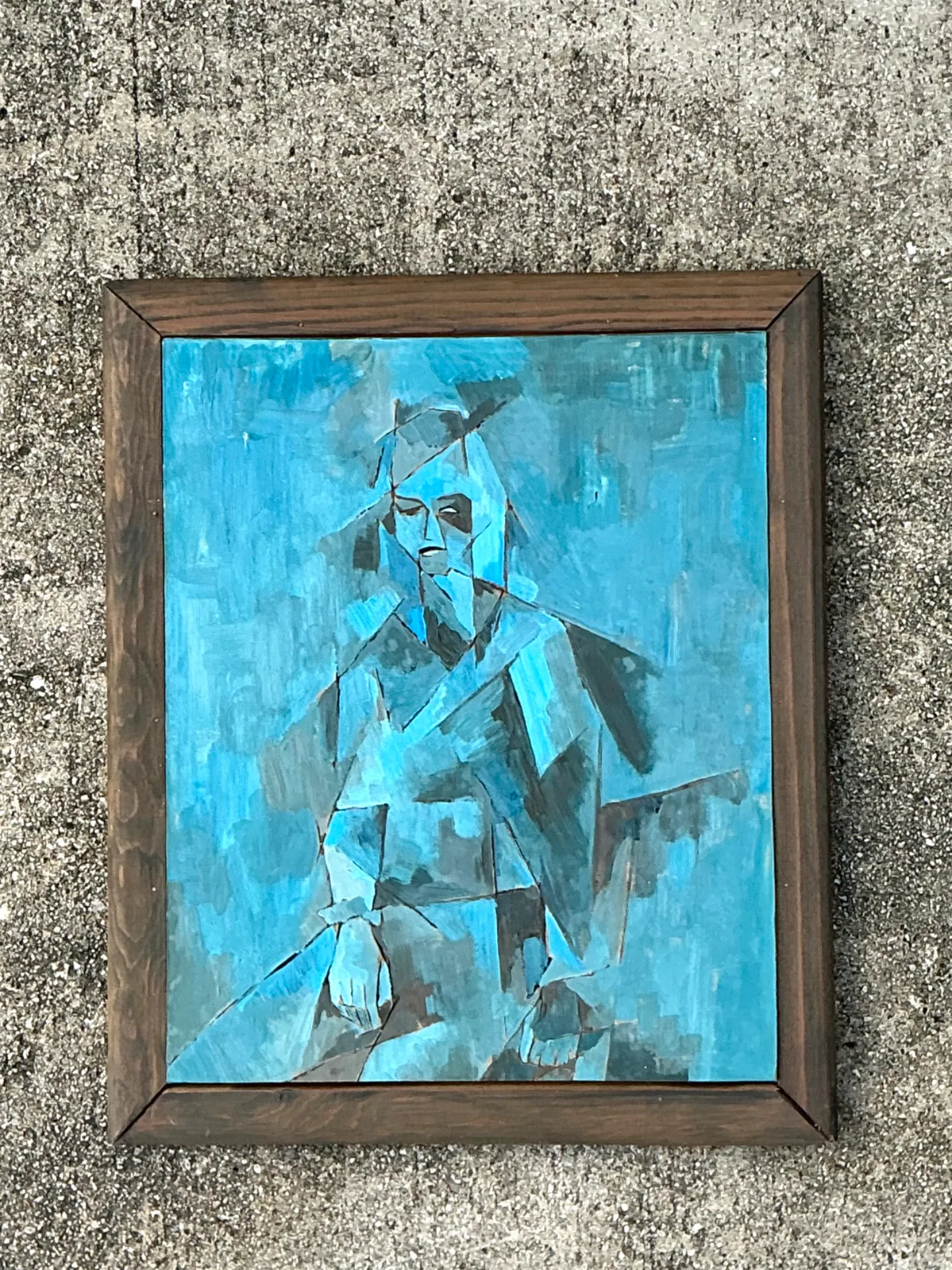 Vintage Abstract Cubist Painting — additional photo 8